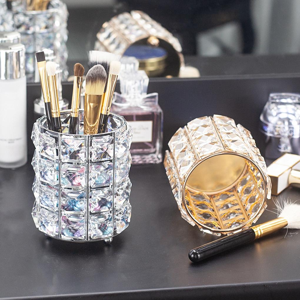 Porte-pinceaux de maquillage en cristal de luxe de style européen, organisateur de beauté de Porte-pinceaux de maquillage en cristal de luxe de style européen, organisateur de beauté de