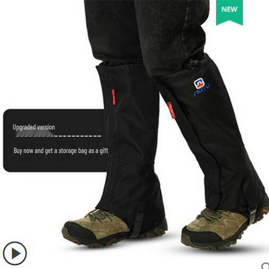 

Водонепроницаемые пескозащитные гетры для пешего туризма и катания на лыжах - мужские, женские и детские чехлы для обуви для защиты ног чёрный