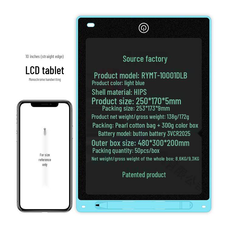 LCD Writing Tablet: 8.5/10/12 Inch Electronic Drawing & Painting Board for Kids - Hand-drawn & Blackboard Style.