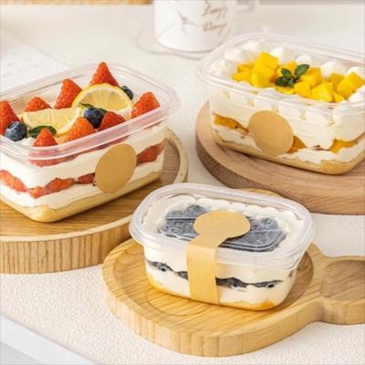 50pcs Clear Dessert Container with Lid Oval Cake Container Cake Packing Box Individually Packaged Portable