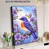 Sparkling Pearl Painting Kit with Frame Blue Bird and Purple Flowers Bead Art Canvas Relaxing Craft Home Wall Decor Gift Idea for Adults