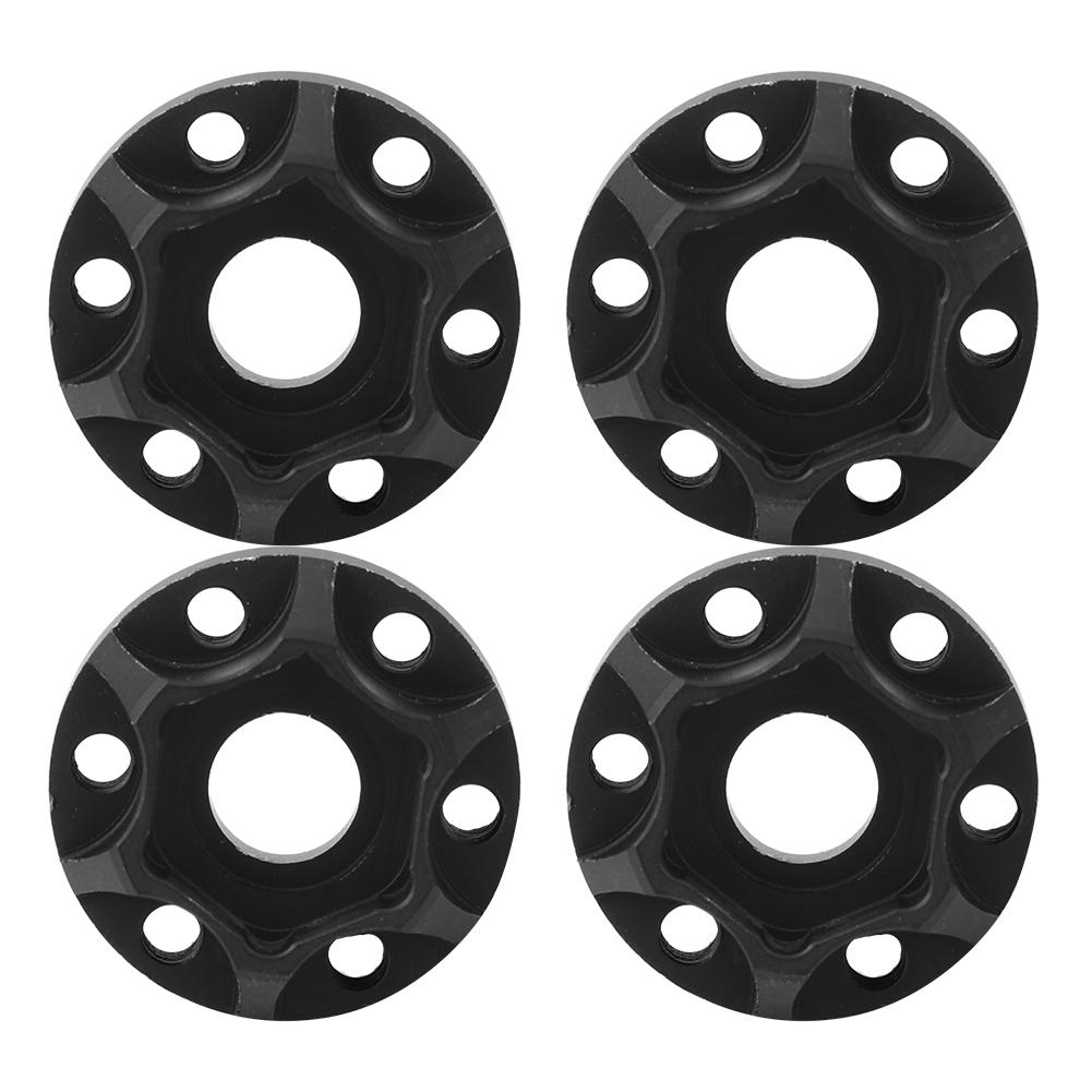 4pcs RC Car Wheel Hex Hubs Wheel Adapter Black Fit for SCX10 1 10 RC Crawler 1.9inch 2.2inch Wheel