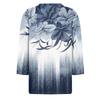 Women's Fashion Casual Round Neck 3/4 Sleeve Loose  Printed T-Shirt Ladies Top