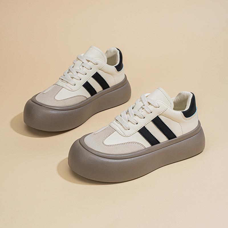 Dexun Schuhe Damen 2025 Frühling neue atmungsaktive kleine weiße Schuhe Damen Koreanische Version vielseitige Plateau-Sport- und Freizeit-Board-Schuhe trendy