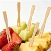 200 Pieces Love Shaped Top Cake Dessert Fork Bamboo Fruit Picks Disposable Fruit Fork Restaurant