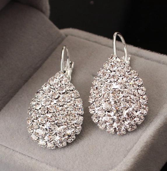 

2018 Fashion Zircon Earring Rhinestone Style Wedding Earrings For Women Earrings Round Bohemian Brincos drop Earrings