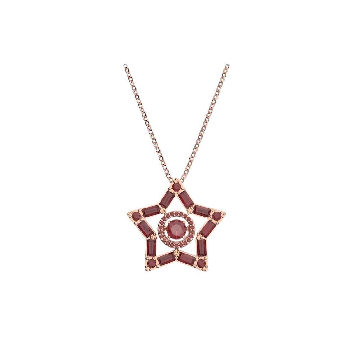 Swarovski Stella Heart Star Rose Gold Crystal Necklace Women necklace 5617922 Box (Random Color)