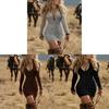Elegant Bodycon Dress With V Neck Long Sleeves For Casual Winter Wear