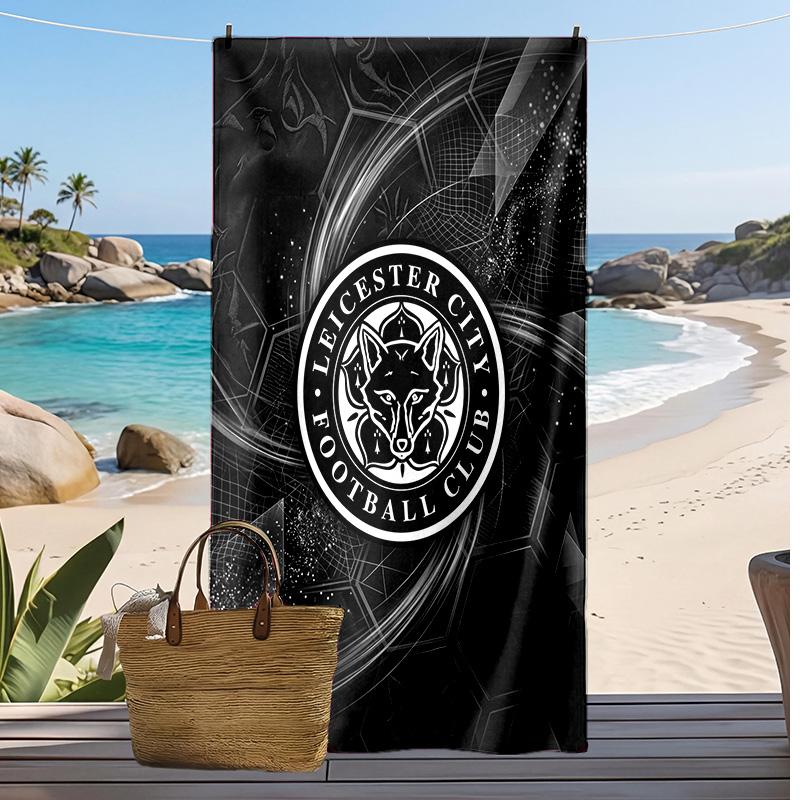 Leicester City Football Print Beach Towel, Large Soft Quick Dry Towel for Beach Camping Swimming