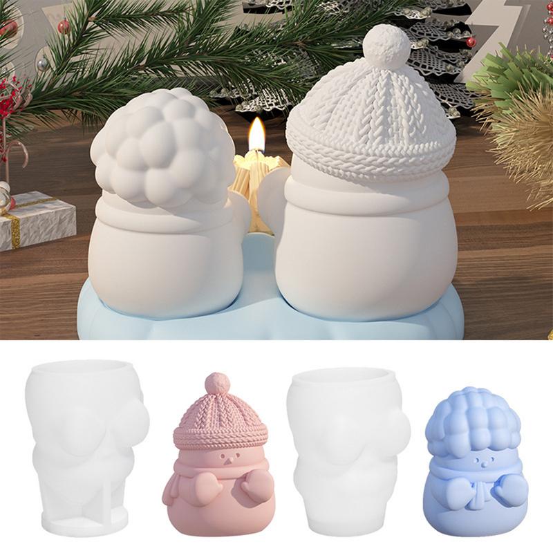 3D Silicone Mold 4X Silicone Christmas Snowman Molds 3D Christmas Baking Molds Resin Crafting Mold Christmas Candle Mold For