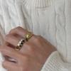 Simple and Sweet Oil Dripping Iris Ring Titanium Steel Electroplating Advanced Sense Ring Niche Flower Woman