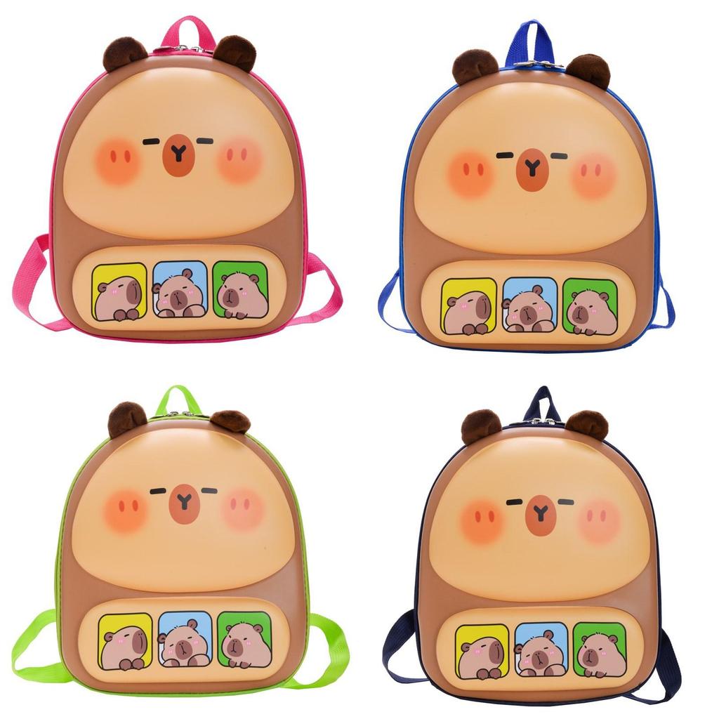 Kids School Backpack Featuring Cartoon Capybara With Lightweight Pvc For Children