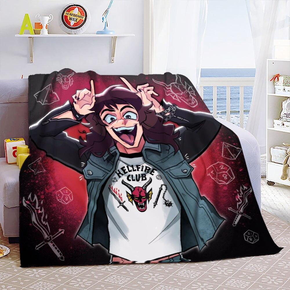 Eddie Munson Stranger Things Tragbare Warme Überwurfdecken für Bettwäsche Reise