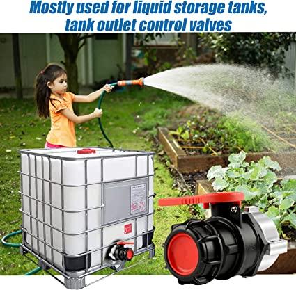 75mm IBC Tote Adapter Heavy Duty S75X60 Coarse Thread Ball Valve Connector IBC Tank Coarse Thread Adapter Ball Cap Valve