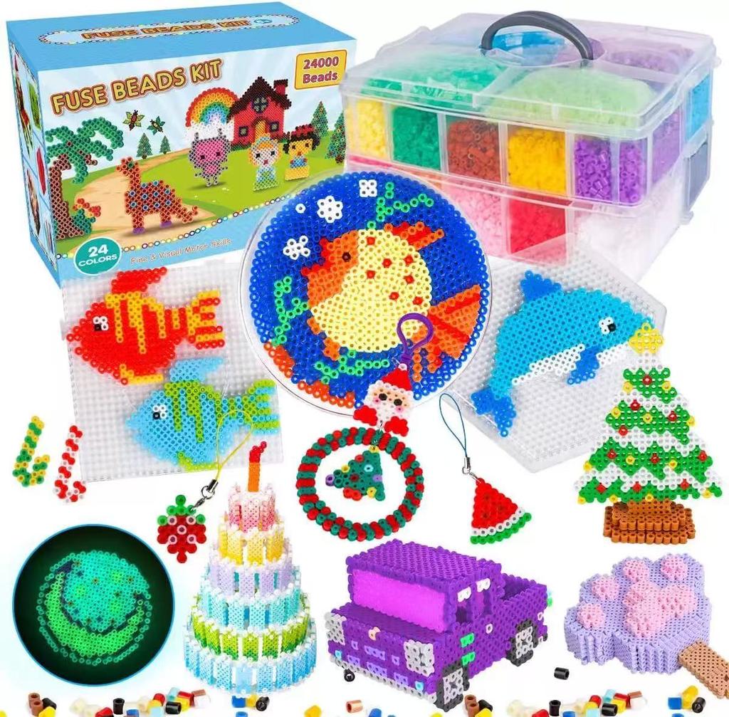 23000 5mm Fuse Beads Kit-22 Colors|106 Patterns,Christmas Home School Arts and Crafts Supplies for Kids,Toys Set,Art Decorations for Room,X'mas Gifts