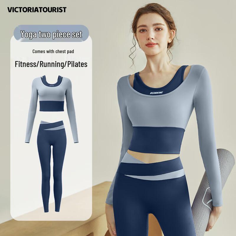 VICTORIATOURIST Women s Yoga Fitness Two-Piece Set M