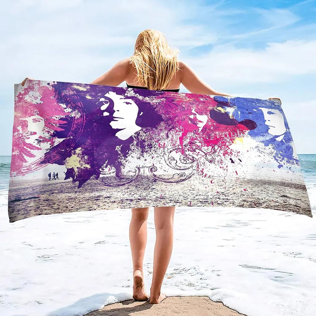 Oil Paintings Super Soft Plush Beach Bath Pool Towel Pool Towel Oversized Lightweight Sand Free Quick Dry Plush Beach Towel