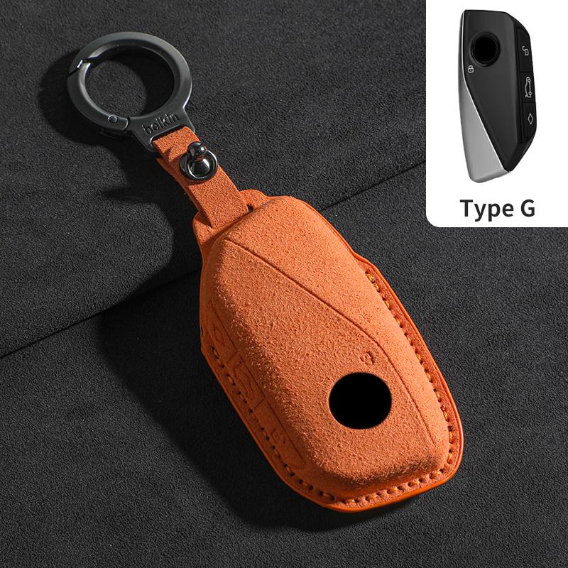 Suede Leather Car Remote Key Case Cover Shell for BMW 7 Series G70 G09 XM U06 G81 M3 I7 X7 G07 LCI IX I20 X1 U11 Protector Fob