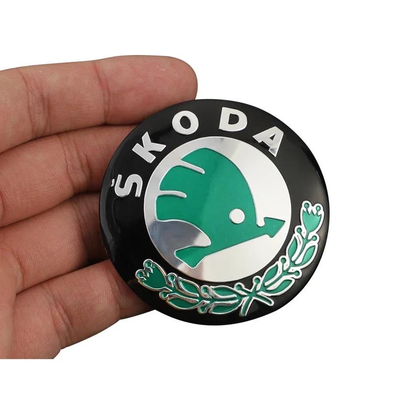 Car Sticker 2026 Hot 4Pcs Car Wheel Hub Center Caps Stickers Rim Badge Cover For Skoda Octavia Fabia Rapid Superb Yeti Enyaq Kod