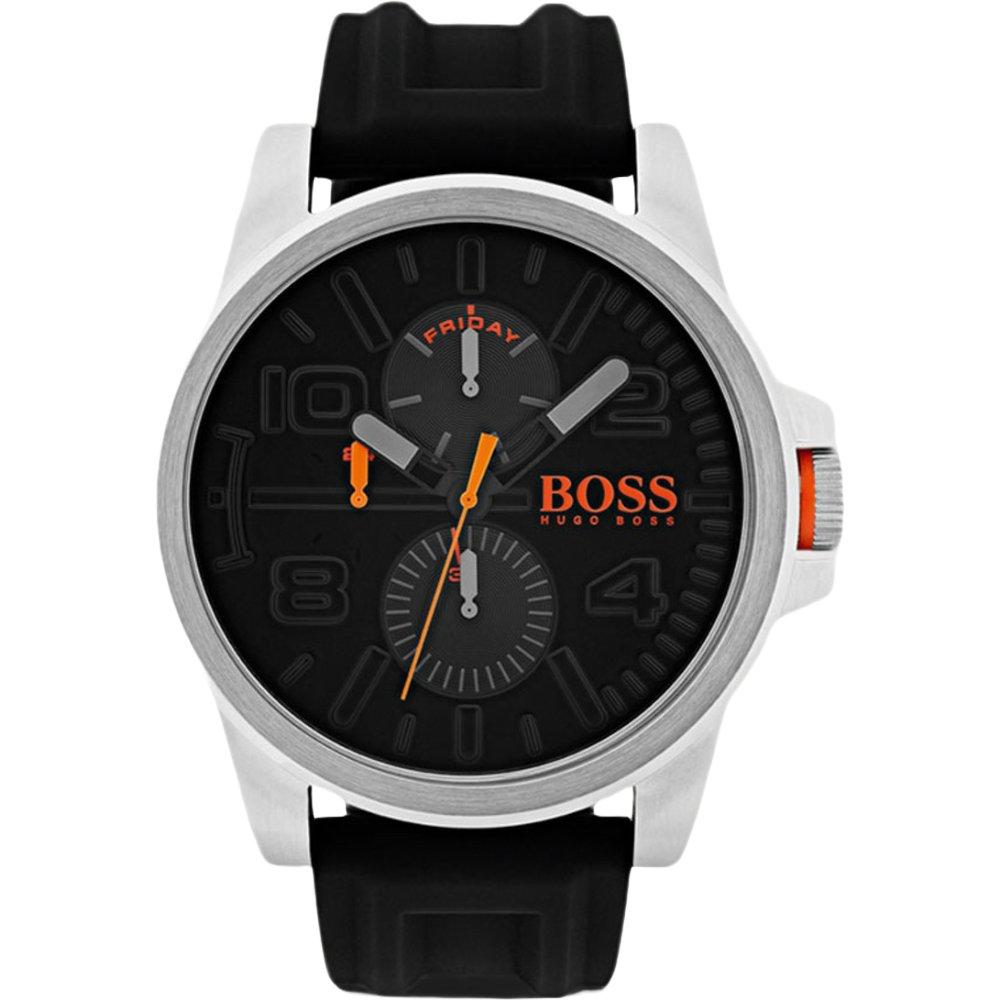 HUGO BOSS Montre Homme  Orange Detroit 1550006 en silicone noir