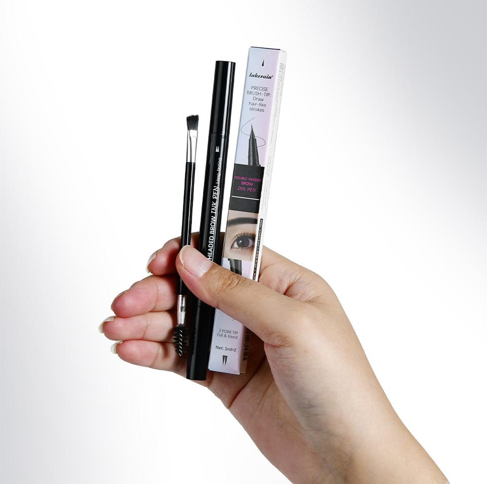 2 In 1 Eyebrow Pencil Waterproof Eye Brow Pencil Perfect Eyebrows Waterproof Makeup Brushes Eyeliner For Set Pen Brown
