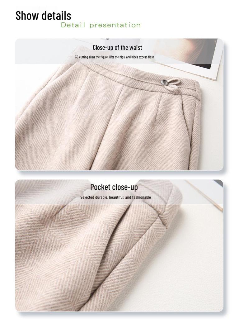 Ankola Women's 2024 Red Wool Pants: Autumn/Winter Collection, Thickened Narrow or Wide Leg Styles