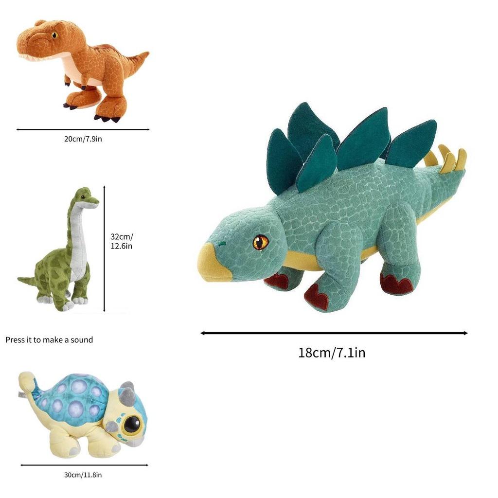 Cute And Soft Jurassic Dinosaur Plush Toys Available In Five Different Species!