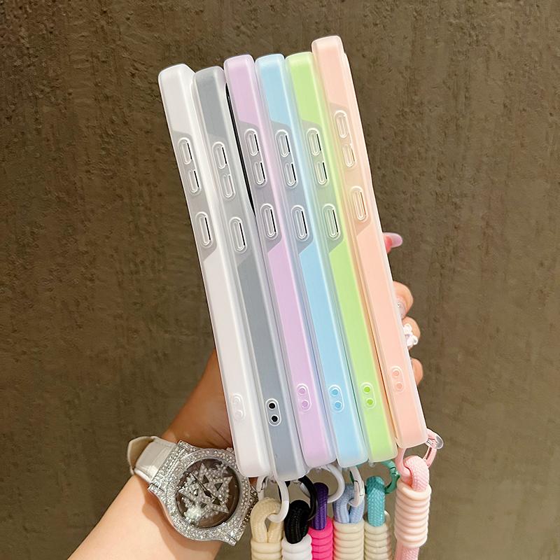 Candy Color Matte For Magsafe Phone Case For Samsung Galaxy S26 S24 FE S25 Edge S22 S23 FE Plus S25Ultra With Lanyard Soft Cover