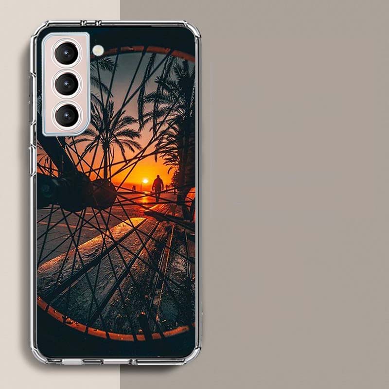 

Beautiful Sunset and My Bicycle Phone Case For Samsung Galaxy S25 Edge S24 S23 FE S21 S20 S10 Plus S22 S26 Ultra Cover Clear Cas Samsung S23 Plus