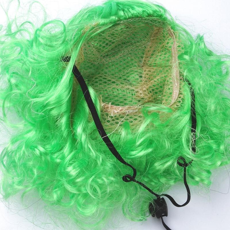 Pet Headdress Kadeře Paruky Kostým Psí Paruky pro Malé Střední Velké Domácí Mazlíčky Párty Zelený Příčesek na Halloweenskou Párty