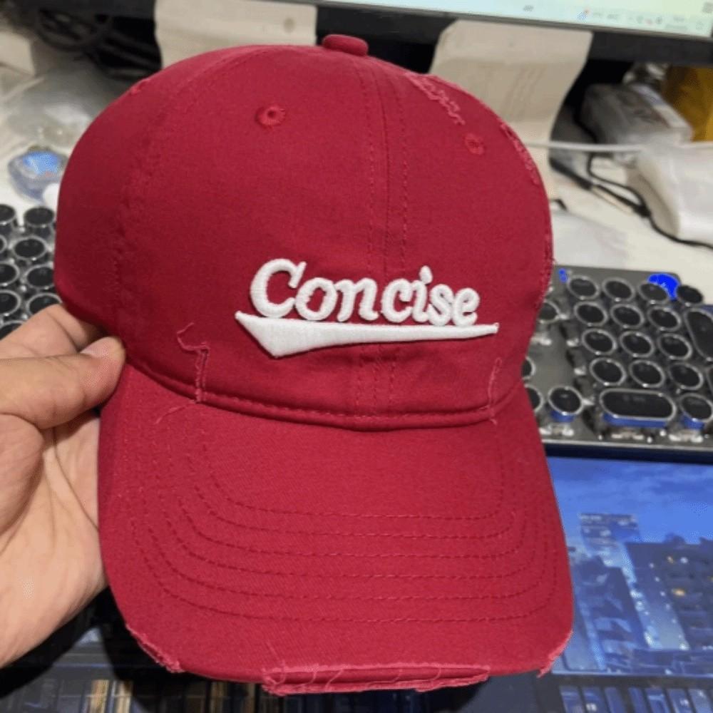 Korean Holes Peaked Cap Embroidery Snapback Cap Adjustable Letter Baseball Hat Streetwear