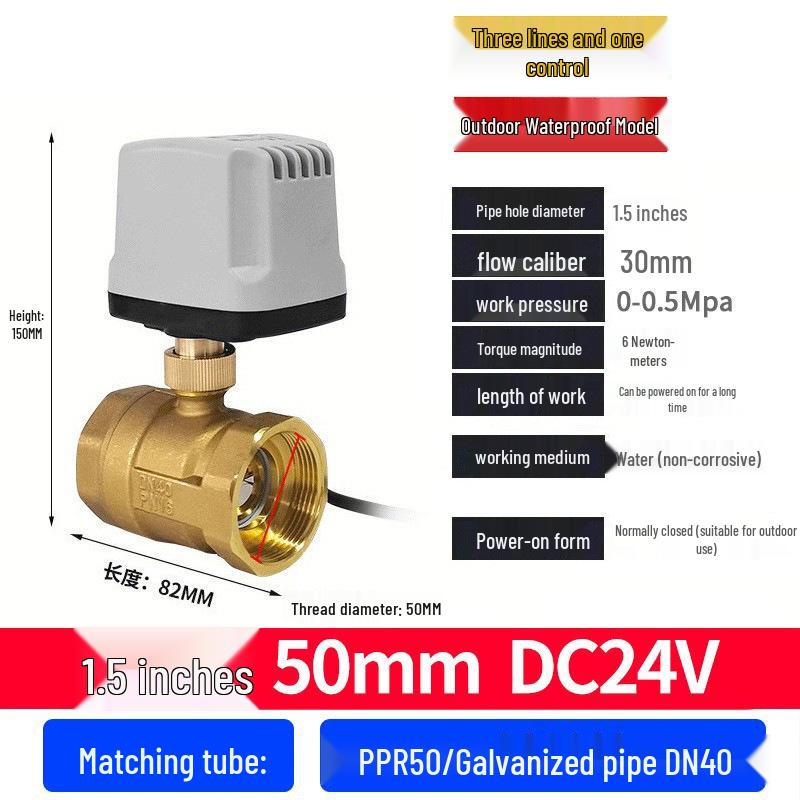 220V DN15 Měděný závitový elektrický kulový ventil pro regulaci vody