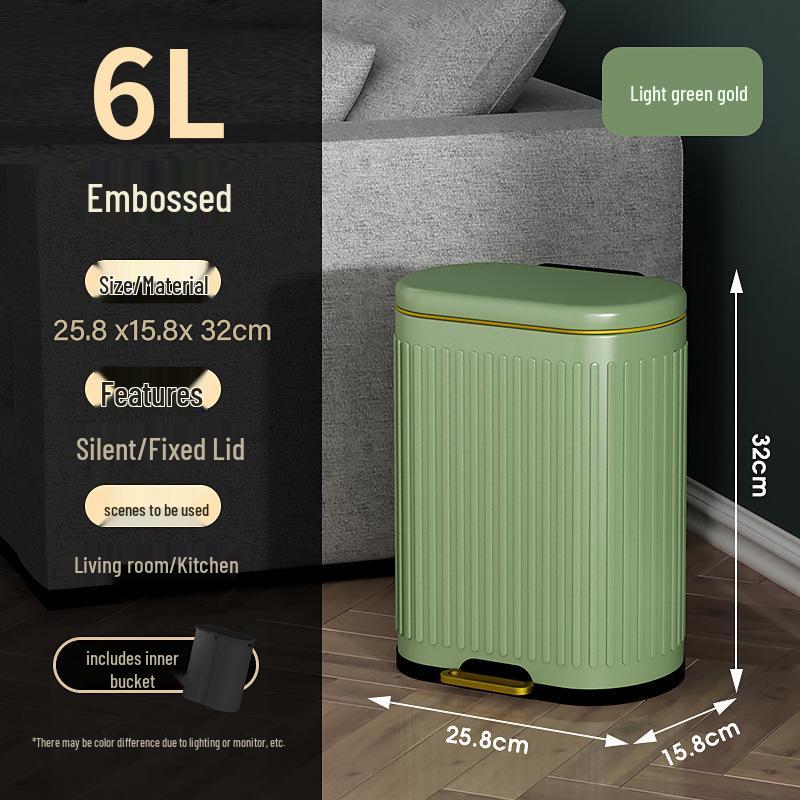 Stainless Steel Soft-Close Foot-Operated Trash Can for Kitchen, Living Room, and Bathroom