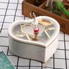 Heart Shaped Dance Ballet Music Box Jewelry Spinning Music Box Gift Present