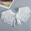 Korean Summer Floral Embroider Fake Collar Neck Guard Scarf Female Shoulder Wraps Cape Removable Shirt Detachable Collar