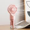Portable Handheld Fan with Mist Spray Cooling, Rechargeable USB Pocket Size, White, Set of 2