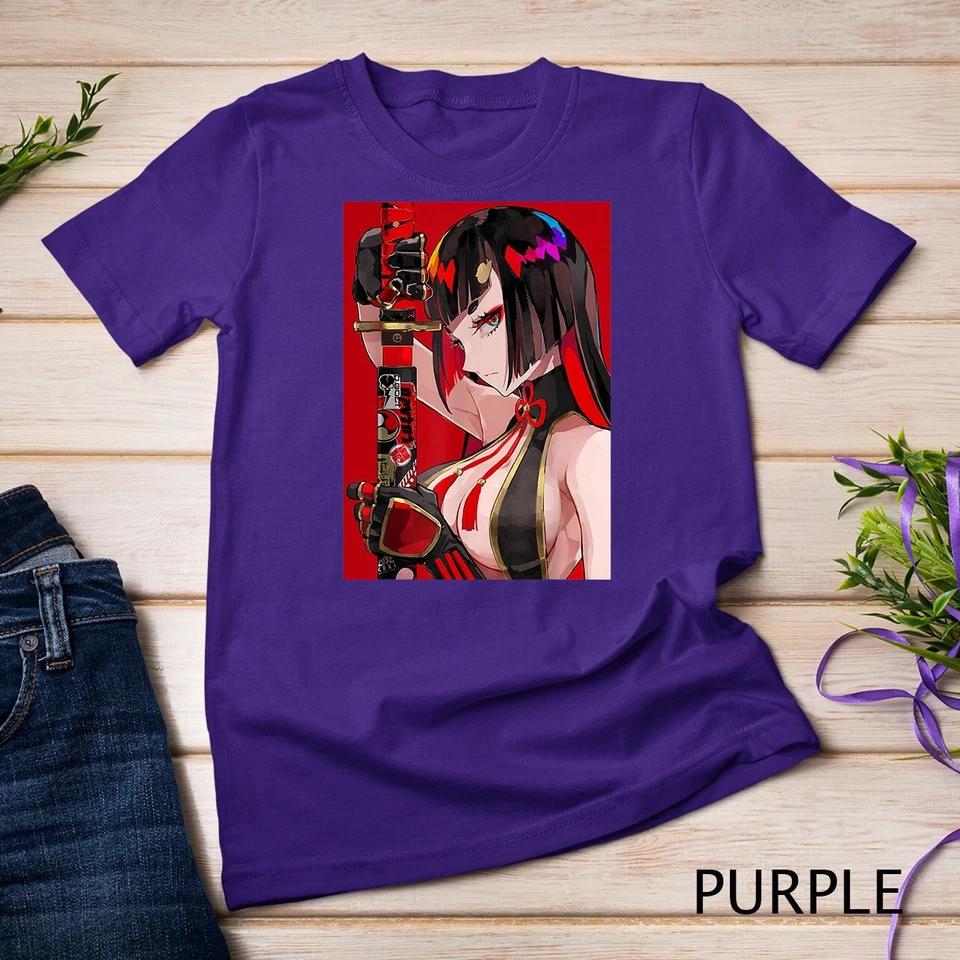 Anime Girl Samurai Waifu Japanese Aesthetic Otaku Kawaii T-Shirt Unisex T-shirt 4 4XL