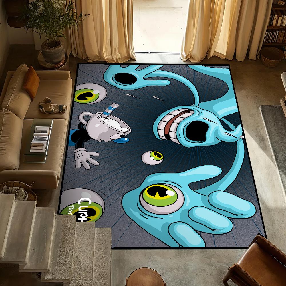 s-Spiel Door Mat Cartoon Anti-Slip Kitchen Bedroom Handmade Tufted Rug Carpet Living Room Entrance C-Cuphead Decoration