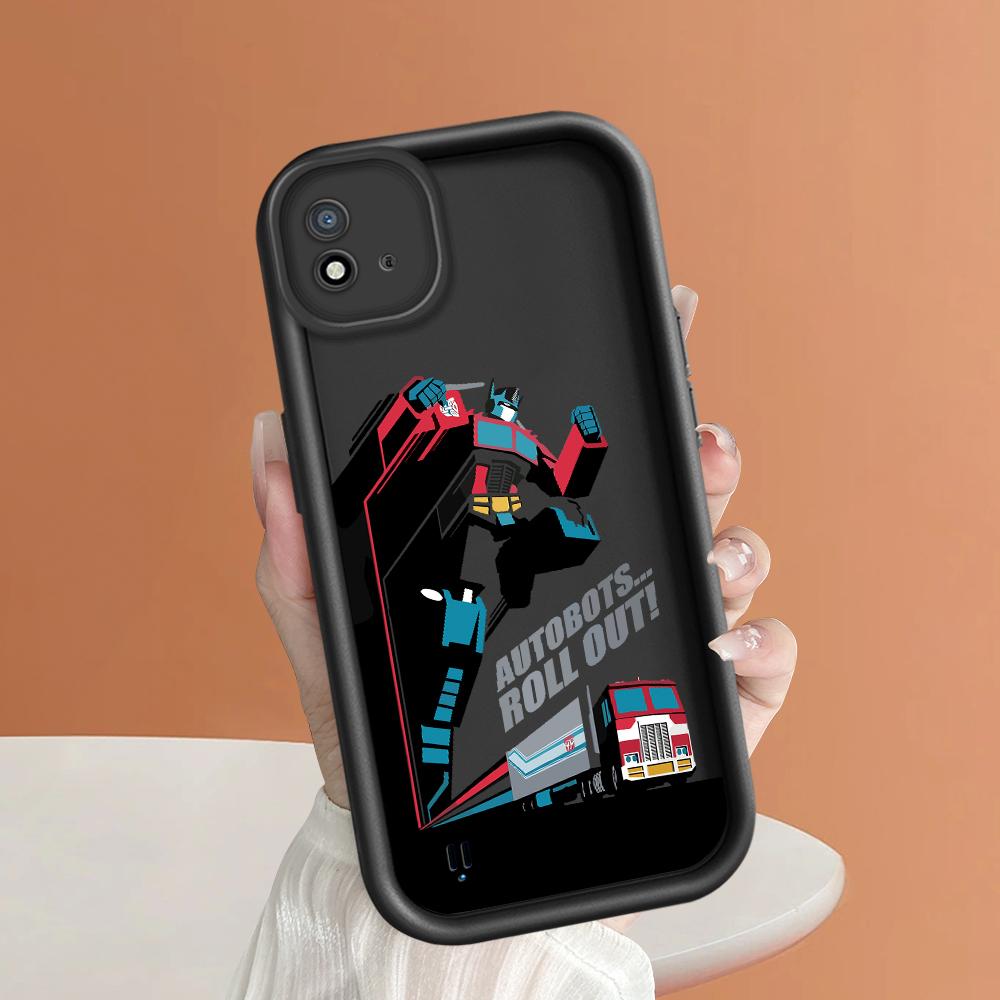 Měkký silikonový čtvercový žebříkový vzor tisku Pouzdro telefonu Plný kryt fotoaparátu Ochranné pryžové pouzdro odolné proti nárazům pro OPPO Realme