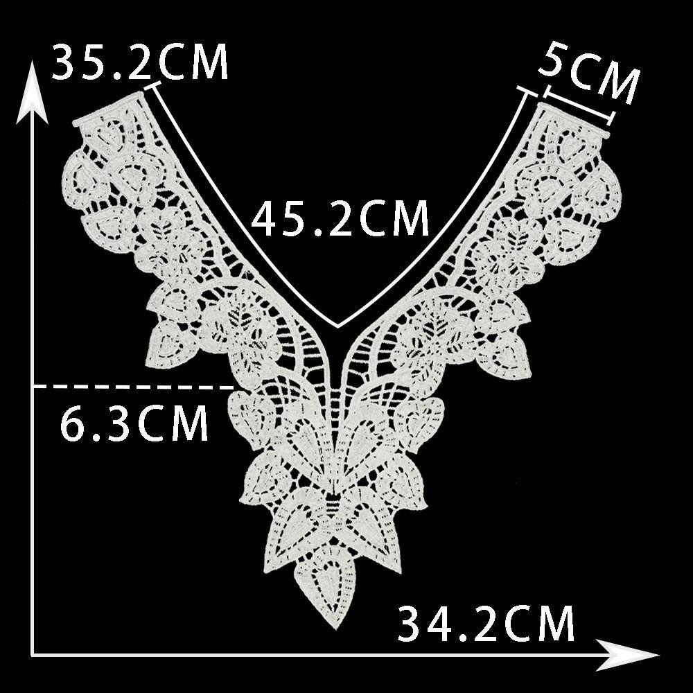 Black And White I Polyester Thorn Hollow Embroidered Collar-Shaped Sewing Lace Diy Decorative Cheongsam Dress Clothing Accessories Accessories