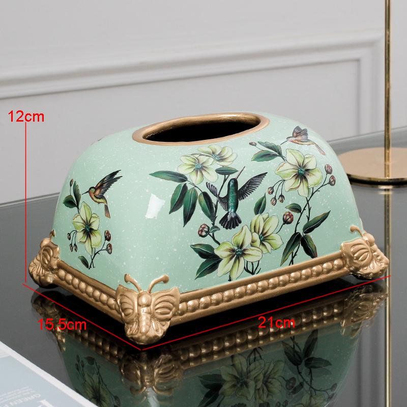 

Современная керамическая коробка для салфеток с цветочным узором для хранения туалетной бумаги, домашний настольный выдвижной держатель для полотенец