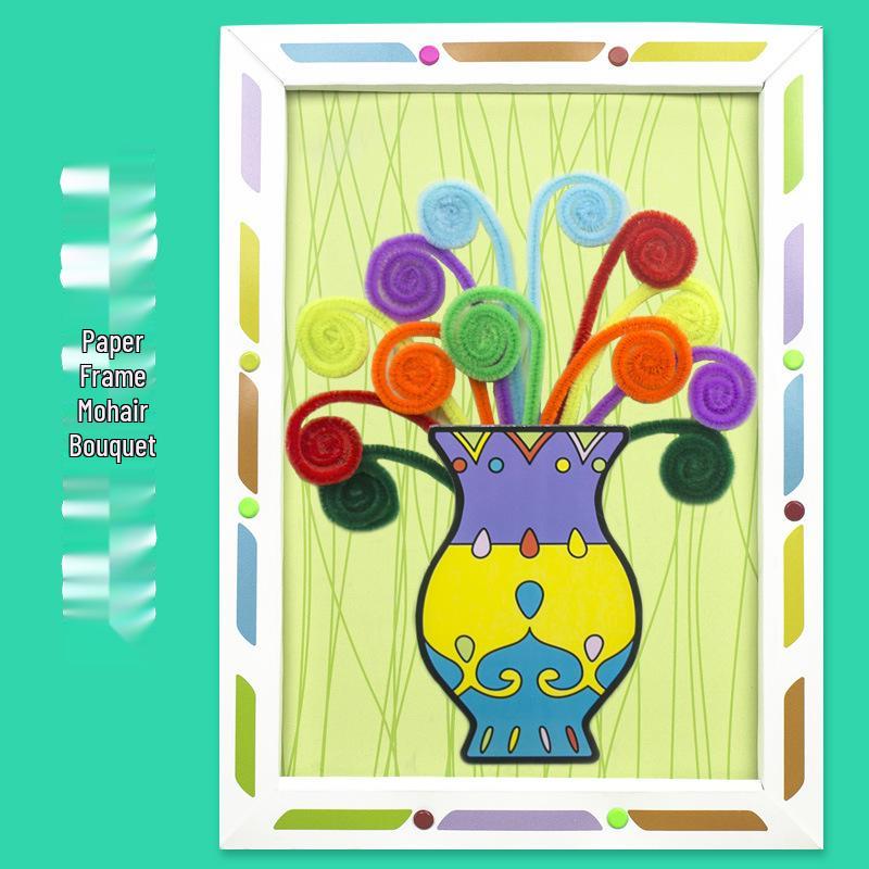 Kids' DIY Pipe Cleaner Flower Bouquet Kit - Ideal for Kindergarten Crafts & Holiday Gifts