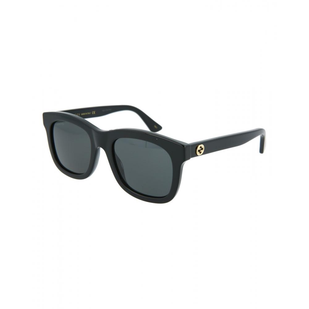 Gucci Square Frame Acetate Sunglasses Black Black Grey
