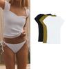 Summer New Product Women's Clothes Slim Fit Fashion All-Match Heart-Shaped Collar Sleeveless Rib Simple T-shirt 0858308