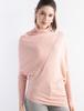 Korean Irregular Wool Patchwork Batwing Sleeve Sweater - Women's Autumn/Winter Loose Knitwear