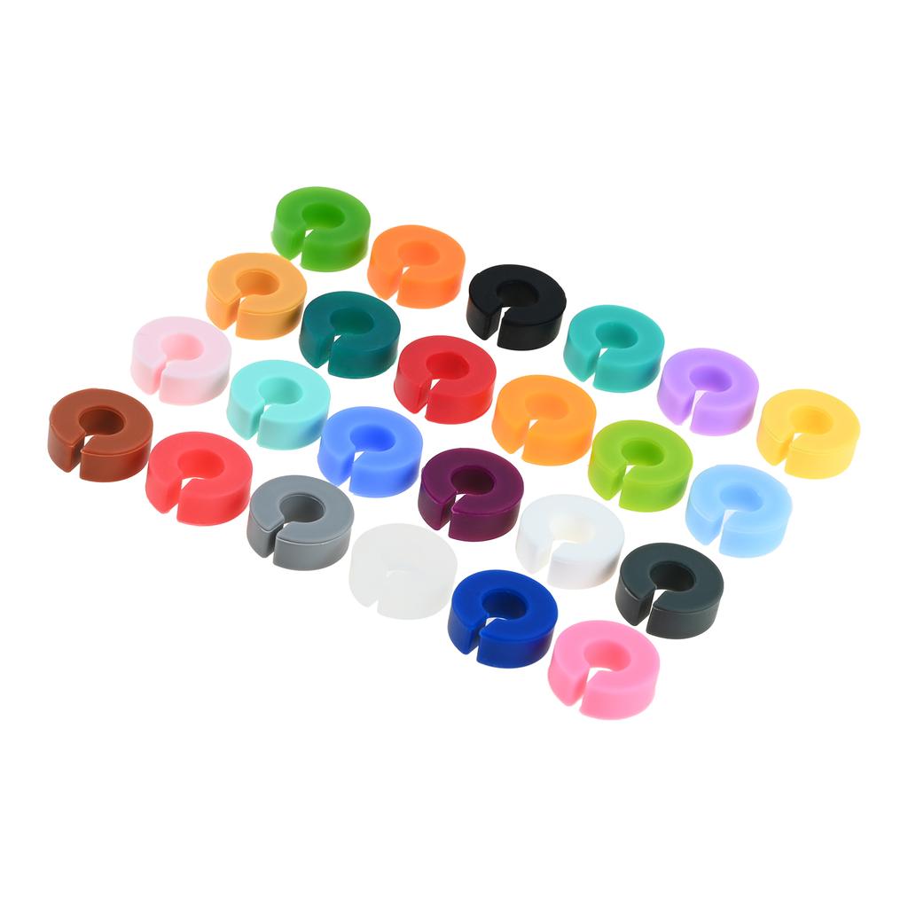 24pcs/set Mixed Color Silicone Wine Glass Marker Charm Drinking Glass Identification Cup Label Tag Signs Party Bar Home Supplies