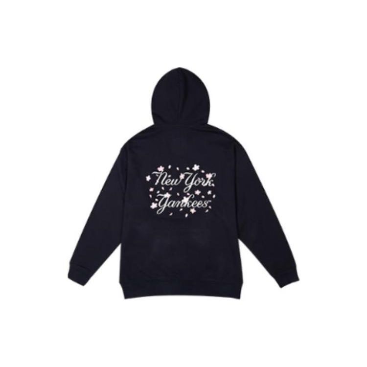 New Era X MLB Cherry Blossom Series Logo Print Pullover Long Sleeve Hoodie Unisex hoodies Black 12727842