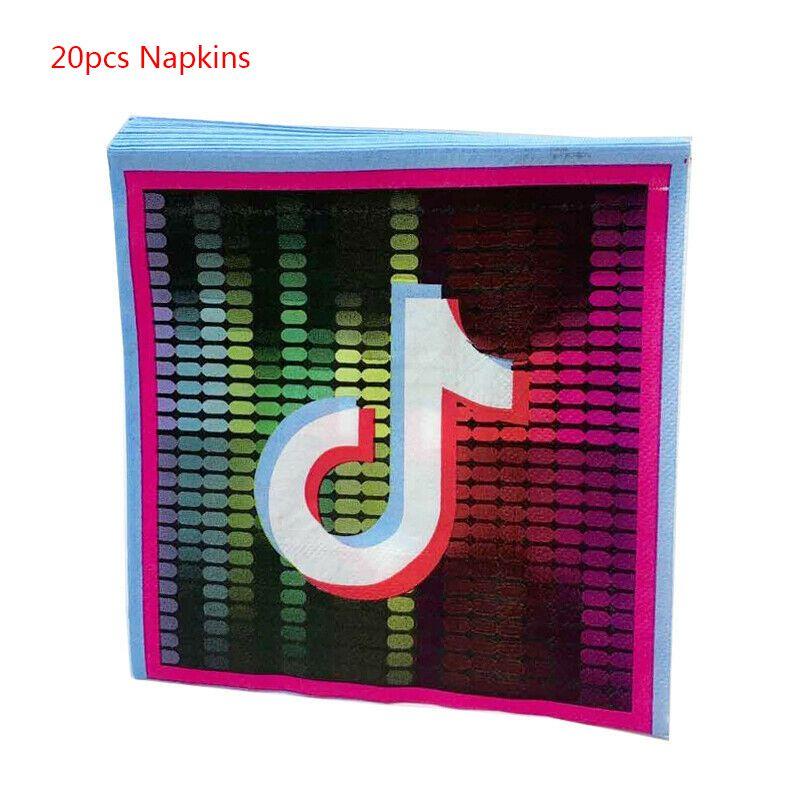 Colorful Tik Tok Birthday Party Supplies Set Featuring Fun Tableware Decor Plates Cups And Banner