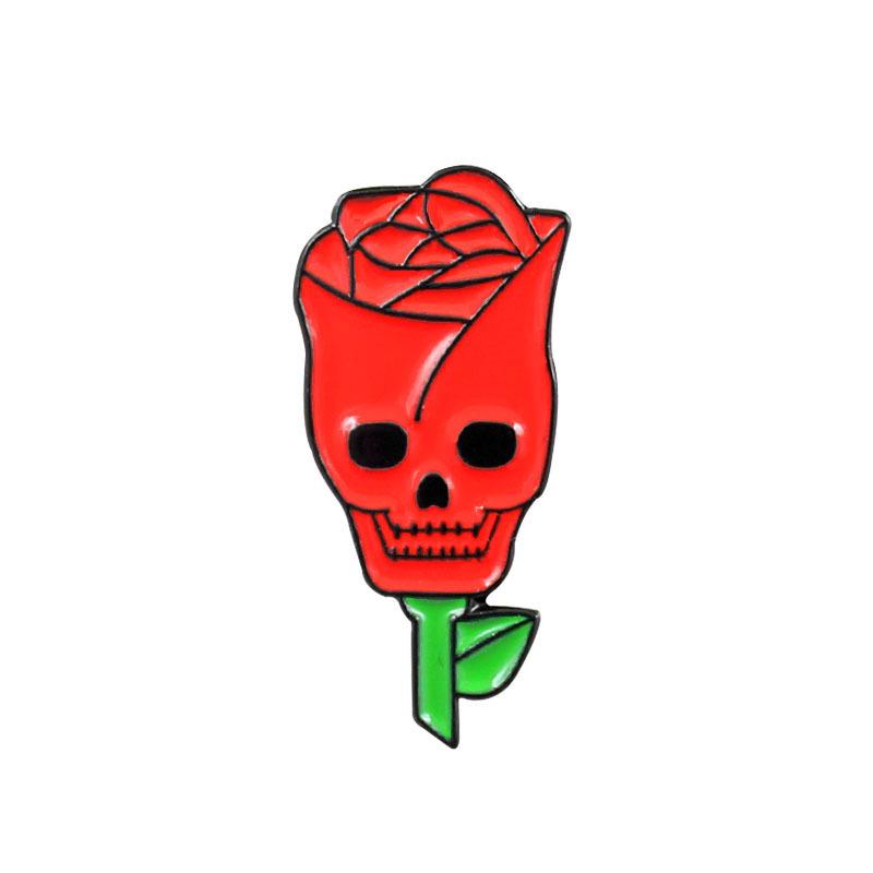 Trendy Rose Skull Smiley Face Brooch: Creative Design  Versatile Accessory