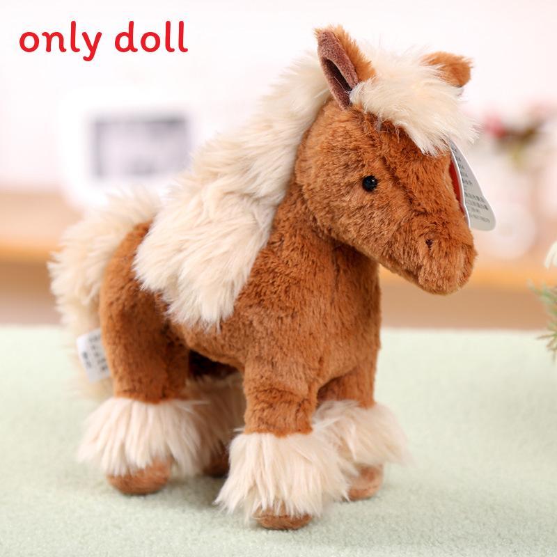 Cute White And Brown Horse Plush Toy For Bedroom Decor